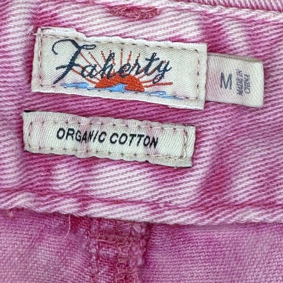 Faherty Organic Cotton High-Rise Shorts – Pink Mineral Wash – Size M - Picture 2 of 4